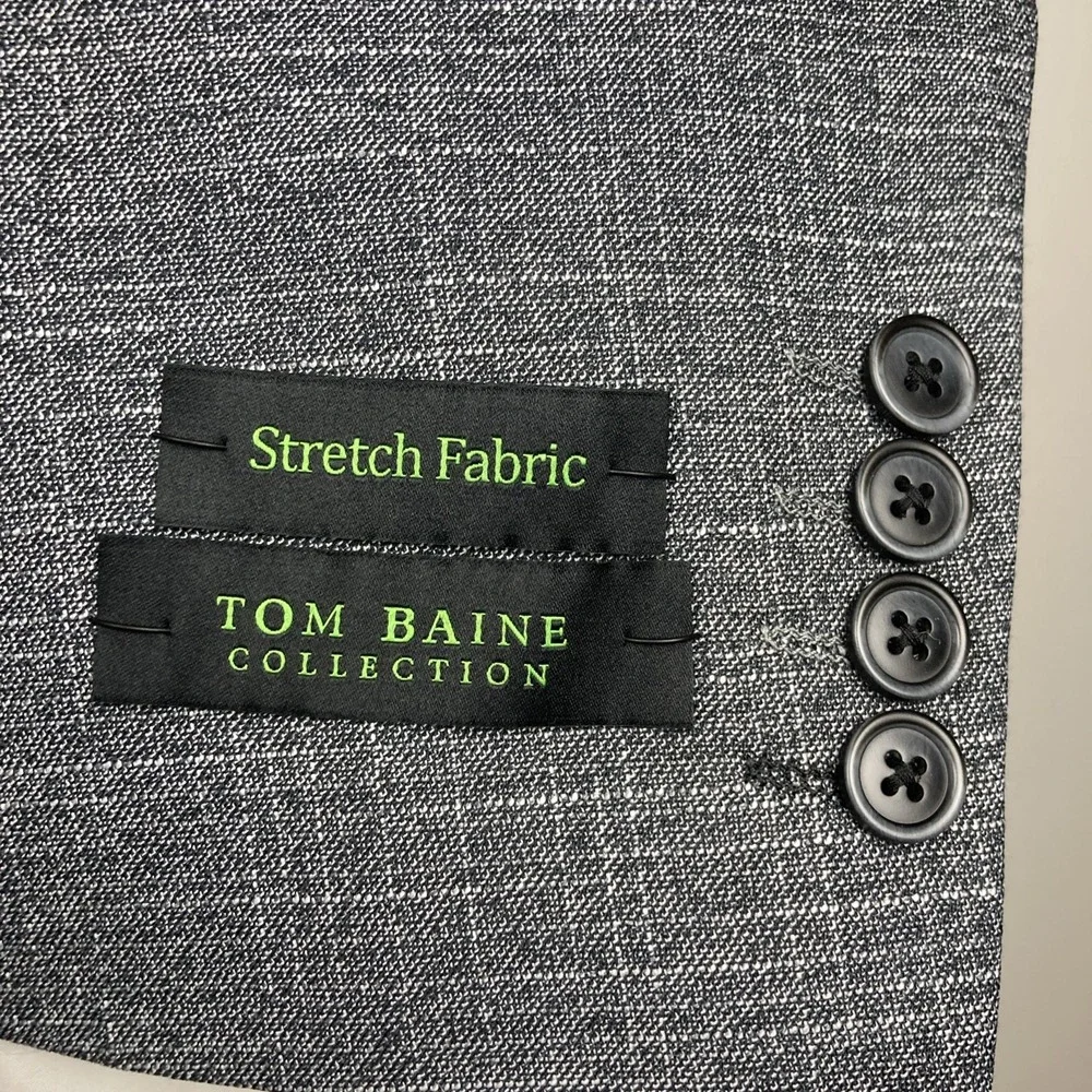 Tom Baine Men's Slim-Fit Sport Coat Blazer‎ Jacket Size 38S Grey